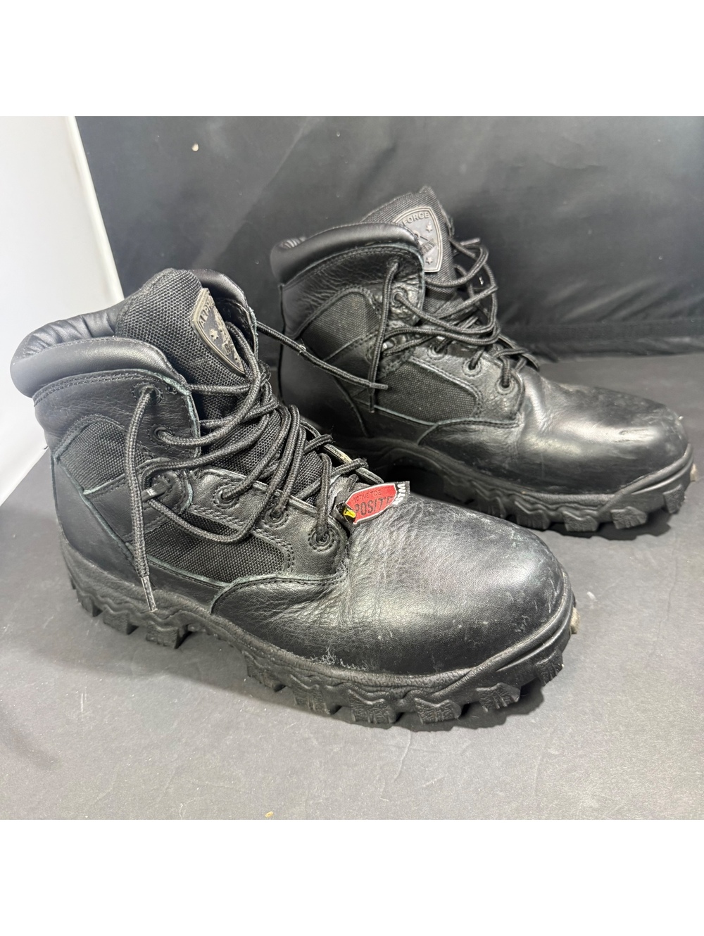 Rocky Alpha Force Men’s Composite Toe Waterproof Black Duty Work Boots Size 9.5